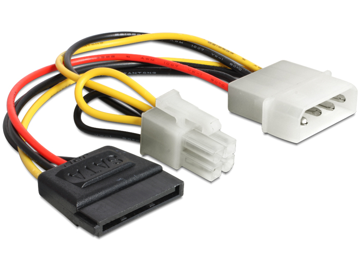 SATA 15P F TO MOLEX 4P M + 557 4P F